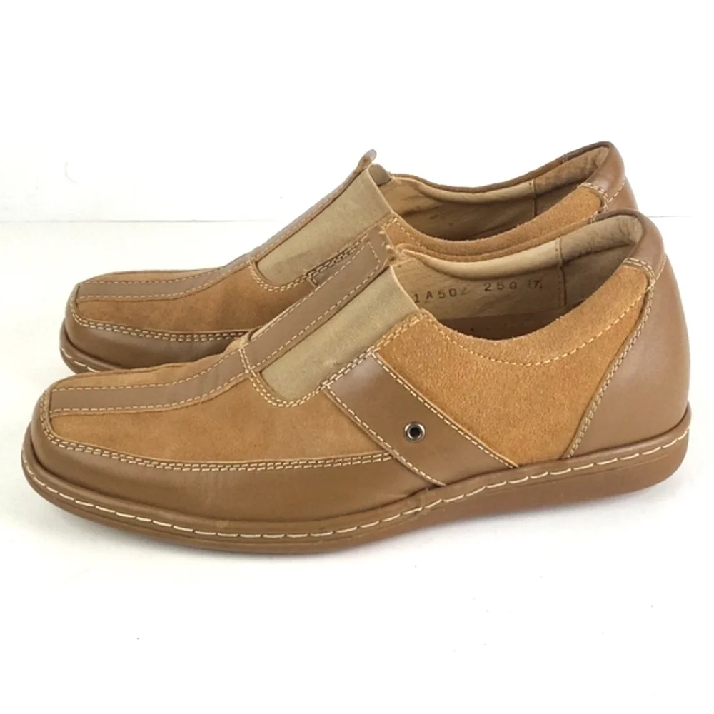 Calden Suede Leather Slip-on Casual Loafer Elevator Shoe Tan Men's Size 7 - Picture 6 of 16